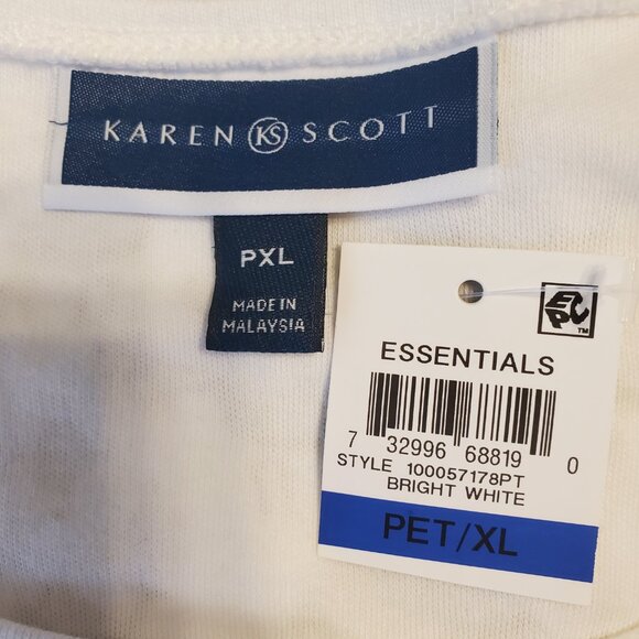 Karen Scott womens White Gold Camel Print Top PXL - Picture 9 of 11